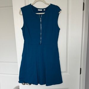 New York & Company Blue Sleeveless Dress